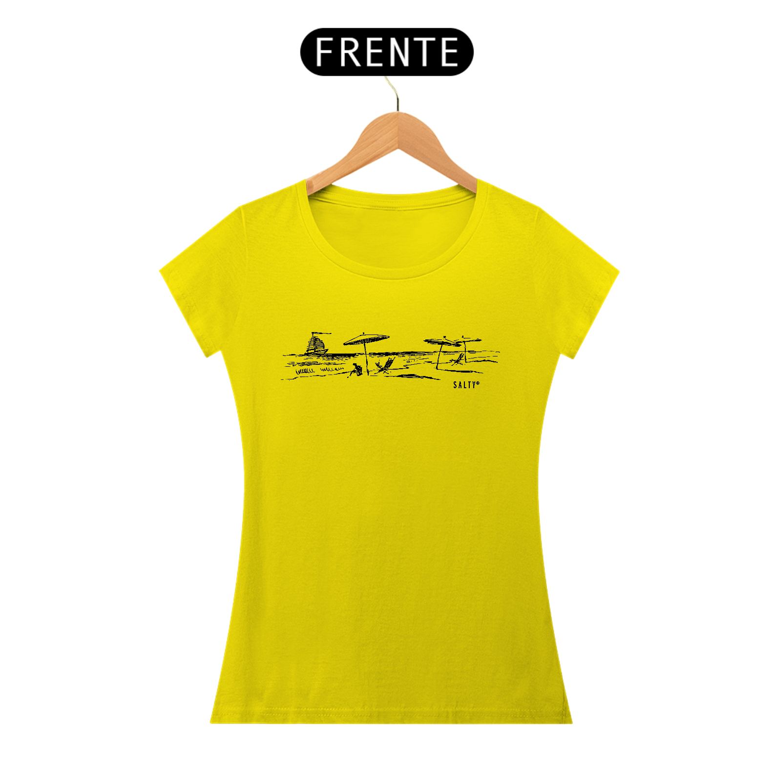 Camiseta Fem. Praia Ilustra